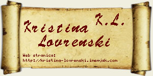 Kristina Lovrenski vizit kartica